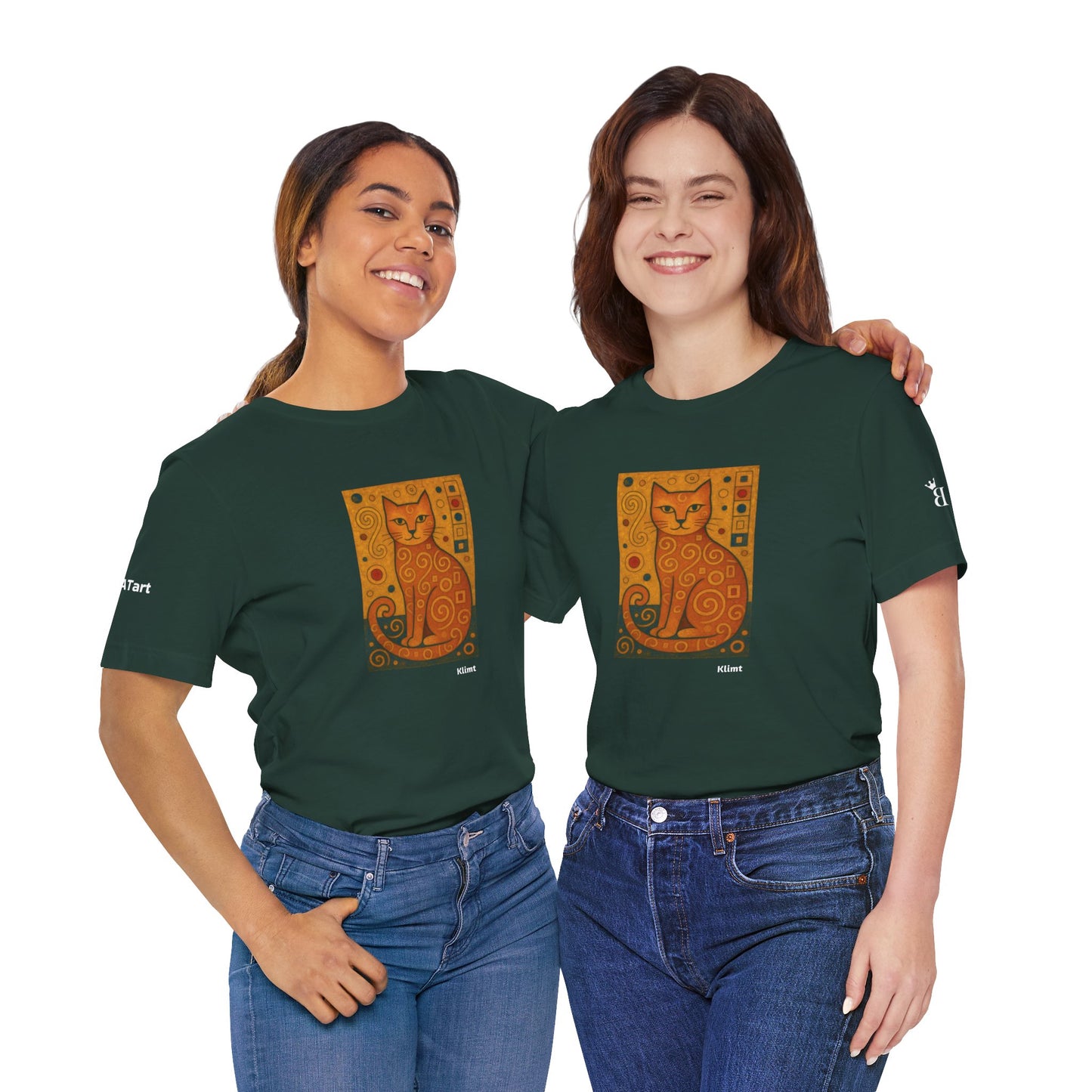 T-shirt unisex CATART - KLIMT - Dipinto iconico rivisitato con i gatti