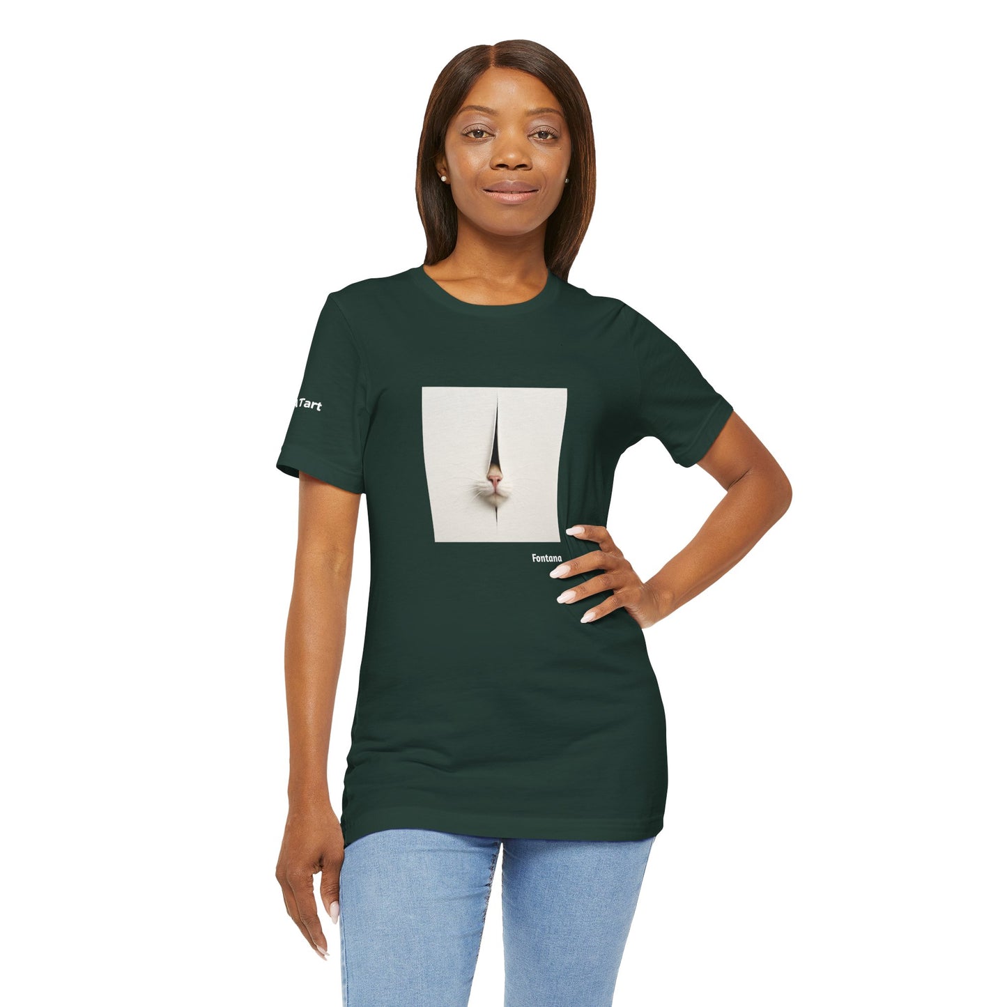 T-shirt unisex CATART - FONTANA - Un dipinto iconico rivisitato con i gatti