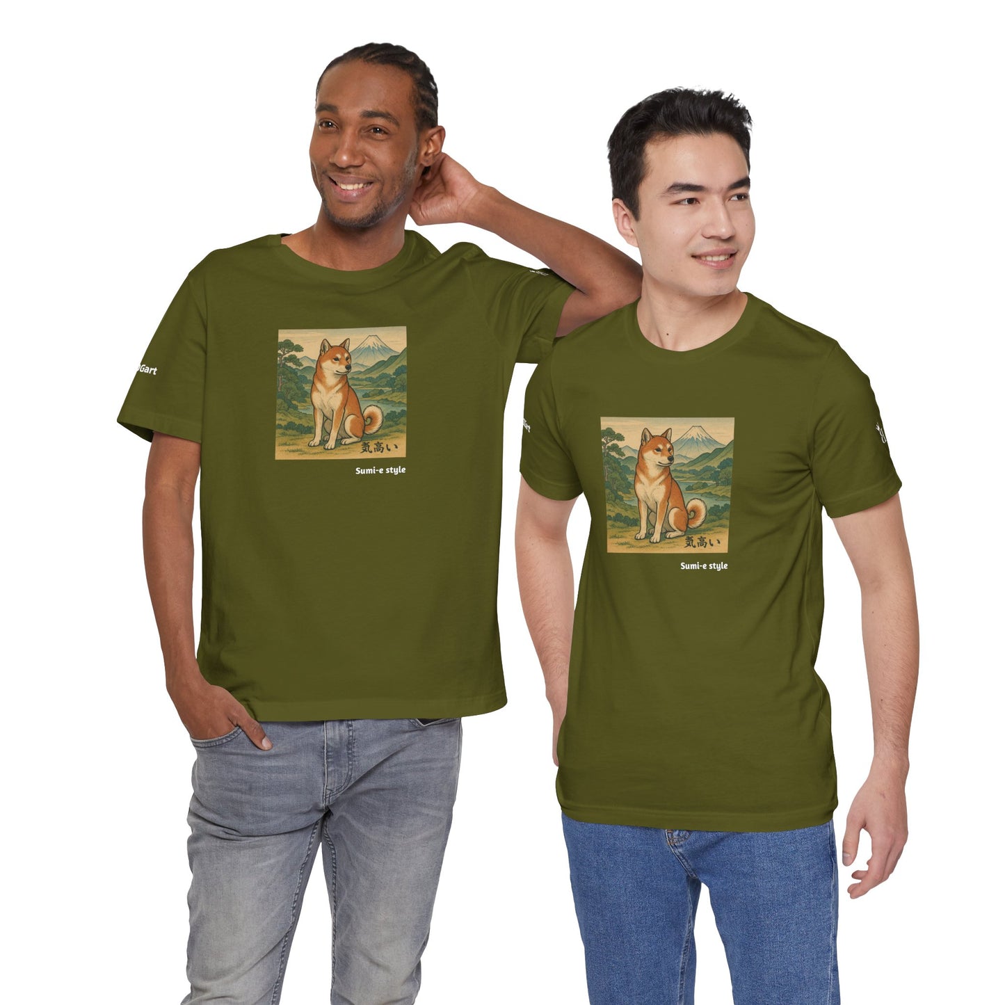Unisex T-Shirt con cane DOGART - STILE SUMI-E - Dipinto iconico rivisitato con i cani