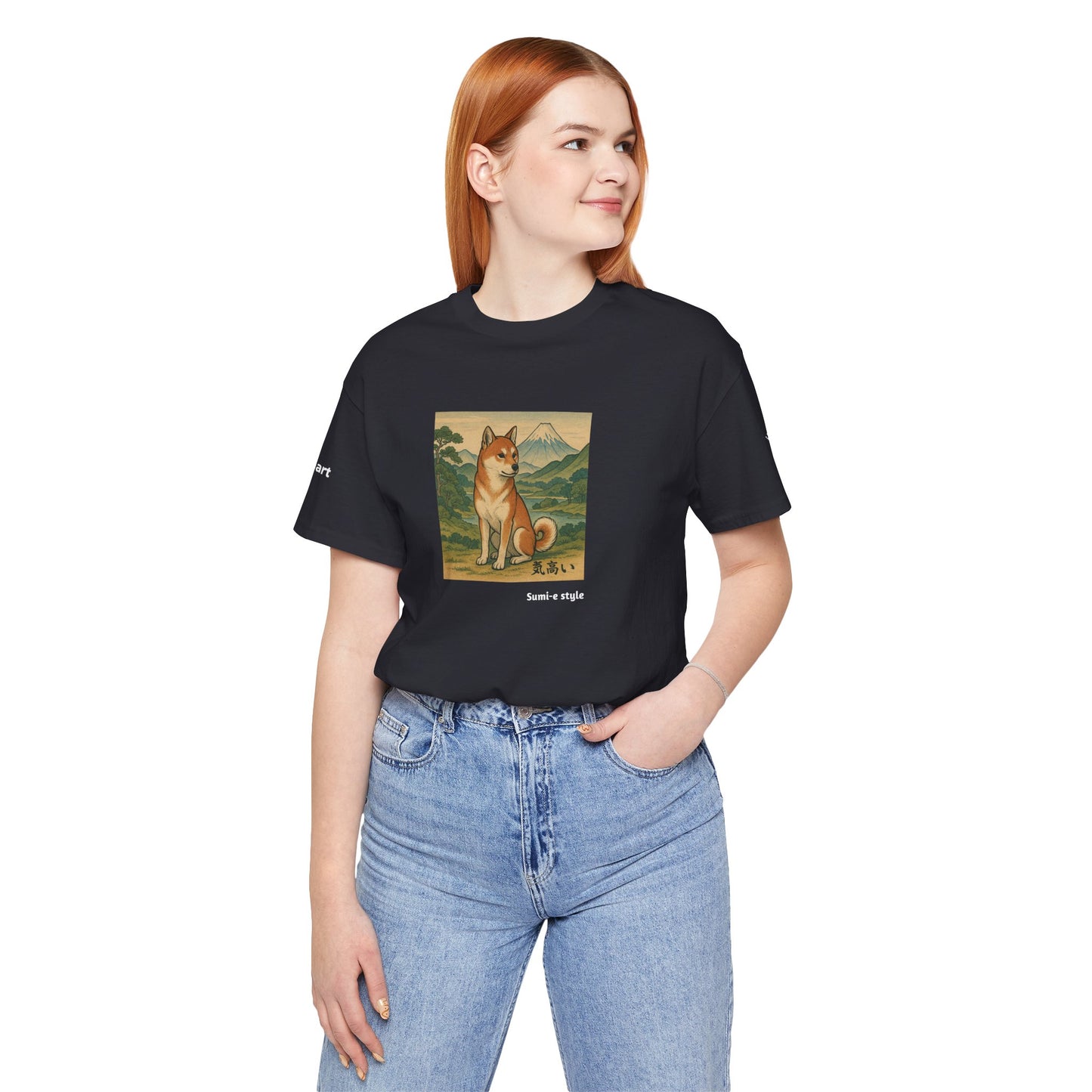 Unisex T-Shirt con cane DOGART - STILE SUMI-E - Dipinto iconico rivisitato con i cani
