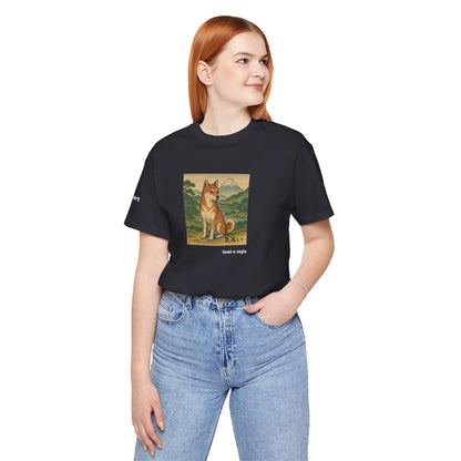 Unisex T-Shirt con cane DOGART - STILE SUMI-E - Dipinto iconico rivisitato con i cani