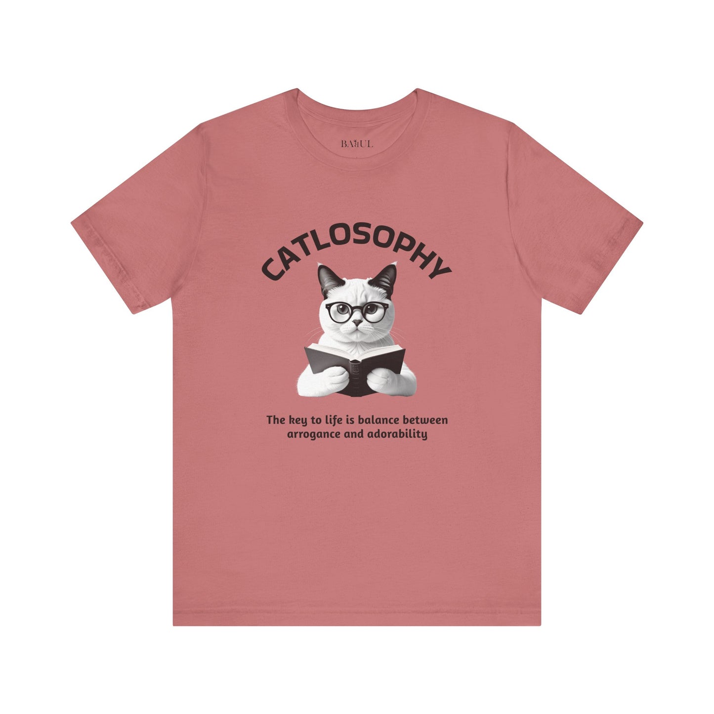 Catlosophy Maglietta unisex a maniche corte in jersey – Design "La chiave della vita"