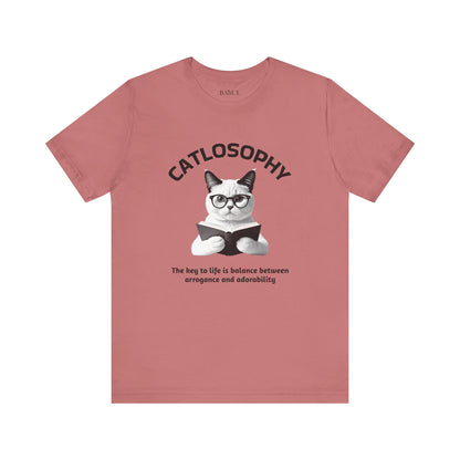 Catlosophy Maglietta unisex a maniche corte in jersey – Design "La chiave della vita"