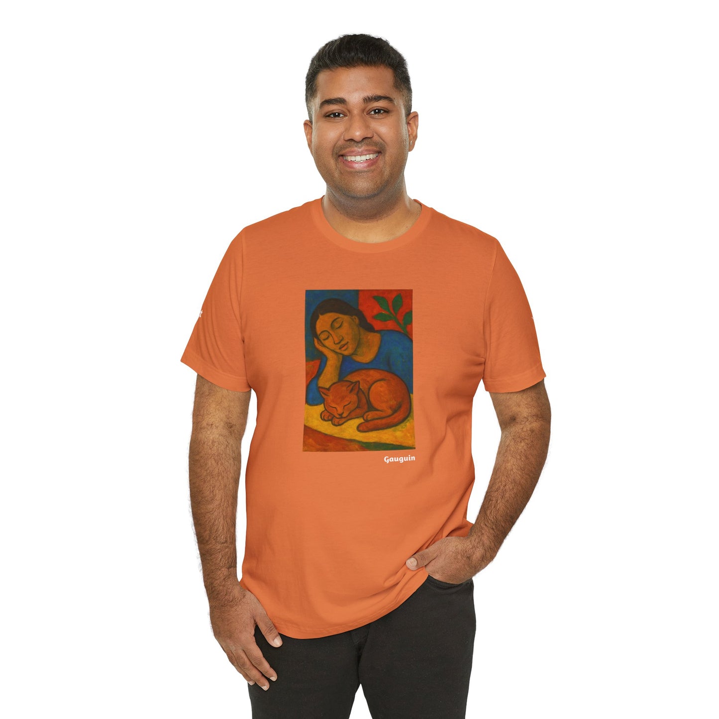 T-shirt unisex CATART - GAUGUIN - Un dipinto iconico rivisitato con i gatti