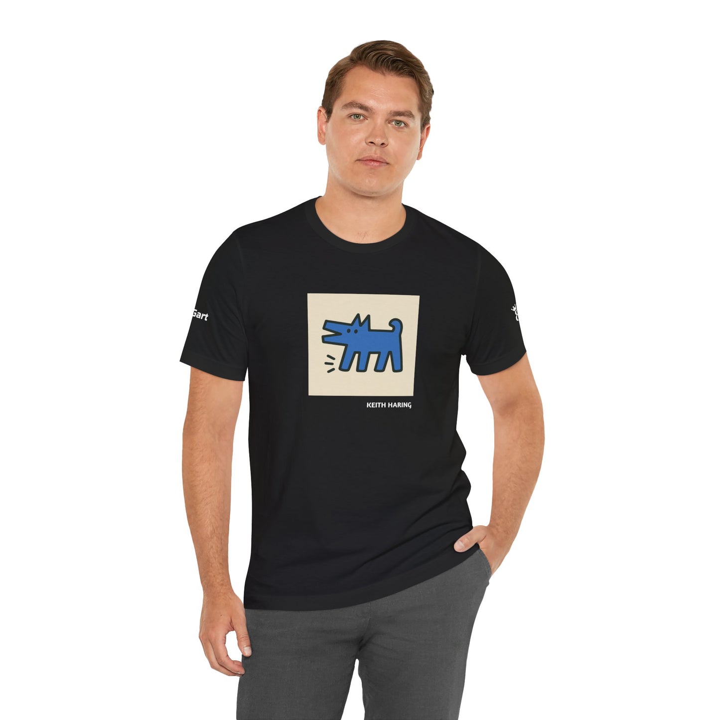 Unisex T-Shirt con cane DOGART  - KEITH HARING - Dipinto iconico rivisitato con i cani