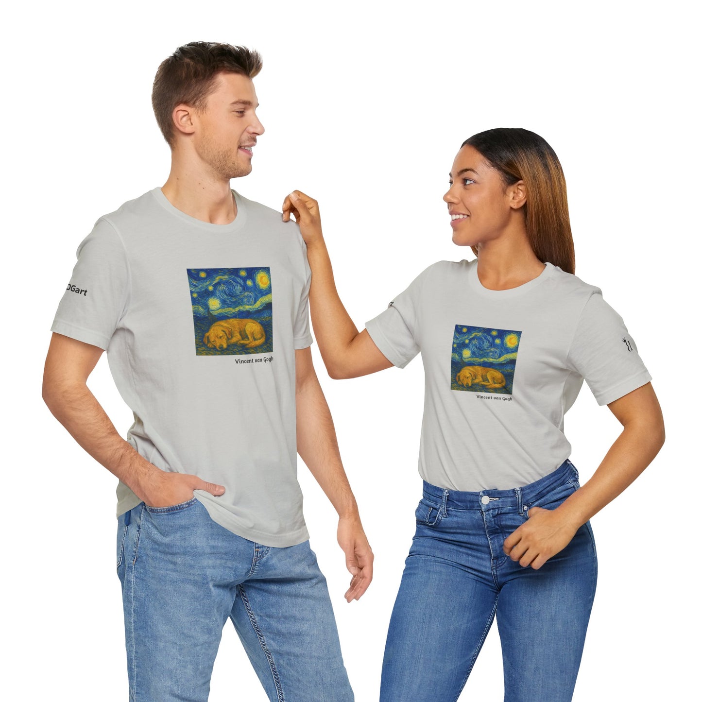 Unisex T-Shirt con cane DOGART  - VAN GOGH - Un dipinto iconico rivisitato con i cani