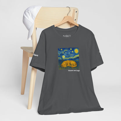Unisex T-Shirt con cane DOGART  - VAN GOGH - Un dipinto iconico rivisitato con i cani