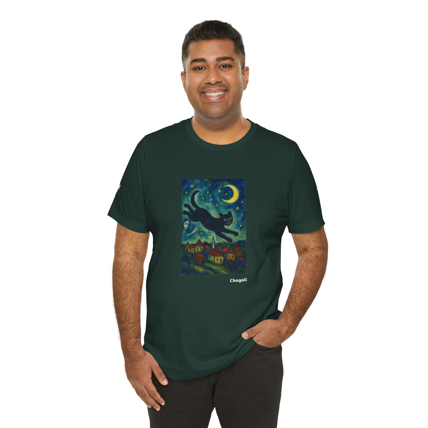 T-shirt unisex CATART - MARC CHAGALL - Un dipinto iconico rivisitato con i gatti