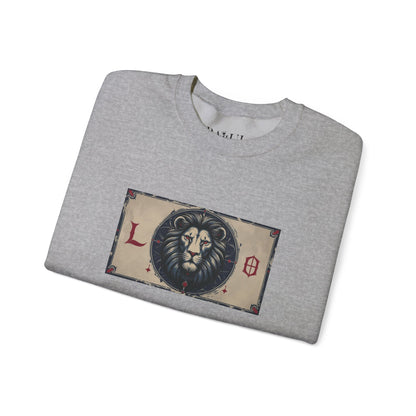 Leone - Felpa Zodiaco Gotico, grafica in Blu