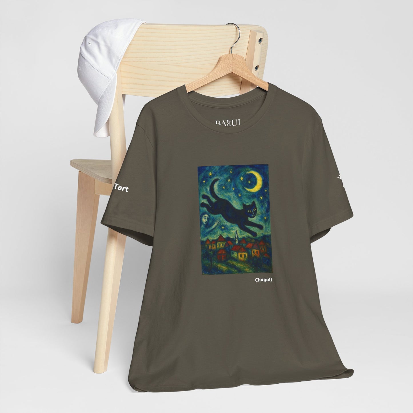 T-shirt unisex CATART - MARC CHAGALL - Un dipinto iconico rivisitato con i gatti