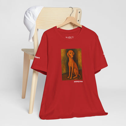 Unisex T-Shirt con cane DOGART  - MODIGLIANI - Un dipinto iconico rivisitato con i cani