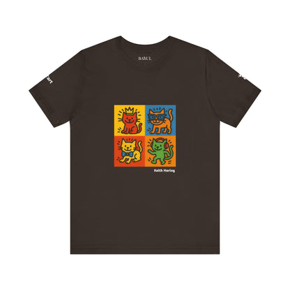 T-shirt unisex CATART - KEITH HARING - Un dipinto iconico rivisitato con i gatti